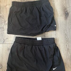 Lot 2 Girls Nike Skort Active Dri-Fit Shorts Skirt Black Large Tennis Running YL